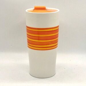 Tim Horton’s White and Orange Ceramic Travel Mug